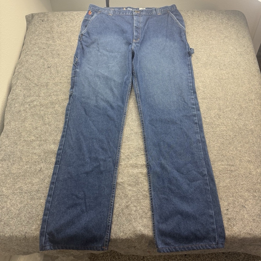 LAPCO FR Jeans Mens 40x36 Blue Flame Resistant Workwear CAT2 Carpenter